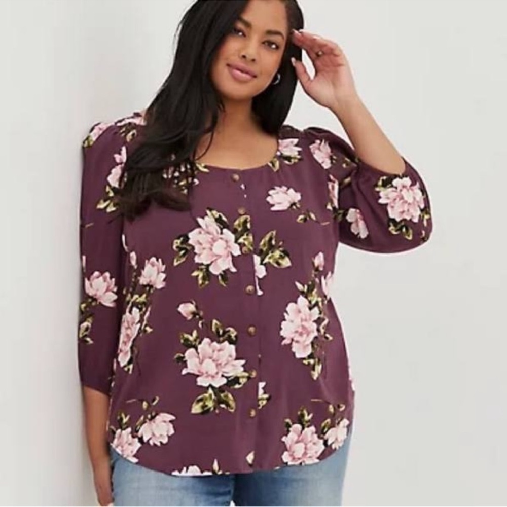 Torrid Floral Button-Down Women Top sz2
